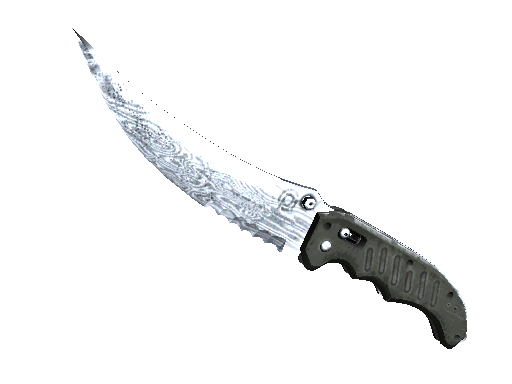 CS2 Knife Damascus Steel Flip Knife