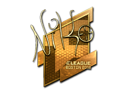 Sticker | NiKo (Gold) | Boston 2018 - CSGO Database