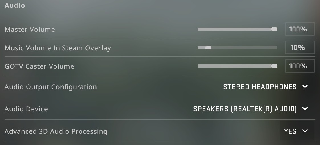 CS:GO Audio Settings